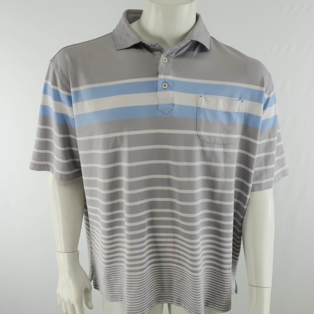Stitch Golf Polo Shirt‎ Mens XL Gray Blue Performance